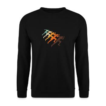 Retro Sprint Runner Athlete Marathon Athletics - Unisex Sweatshirt - black - Front - Alina (178cm) & Michal (187cm)
