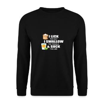 Tequila Funny Sexual Flirt Alcool Cadeau De Sel - Sweat-shirt Unisexe - noir - Devant - Alina (178cm) & Michal (187cm)