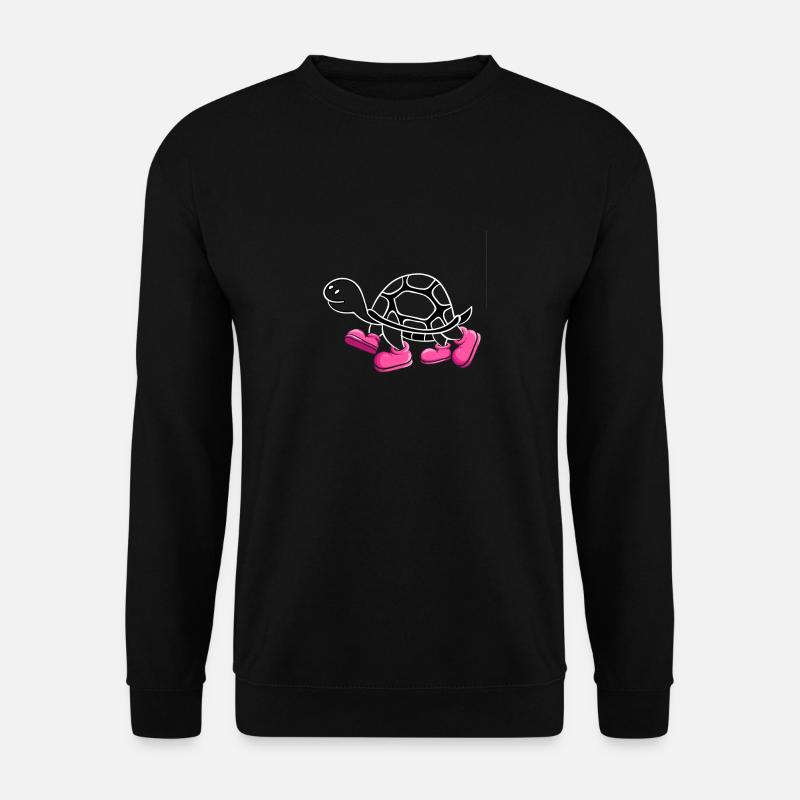 Turtle with pink shoes - Unisex Pullover - Schwarz
