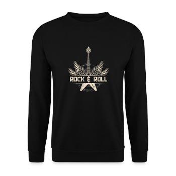 Classic Rock Geschenkdesign für den 80er Classic Rock - Unisex Pullover - Schwarz - Vorne - Alina (178cm) & Michal (187cm)