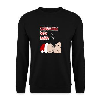 Schwangerschaft Weihnachten Baby T-Shirt Damen - Unisex Pullover - Schwarz - Vorne - Alina (178cm) & Michal (187cm)