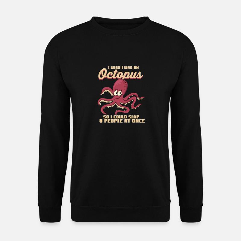 Octopus Im Vintage Design Mit Spruch - Unisex Pullover - Schwarz