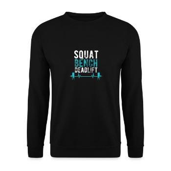 Banc de squatt de battement de coeur de powerlifting - Sweat-shirt Unisexe - noir - Devant - Alina (178cm) & Michal (187cm)