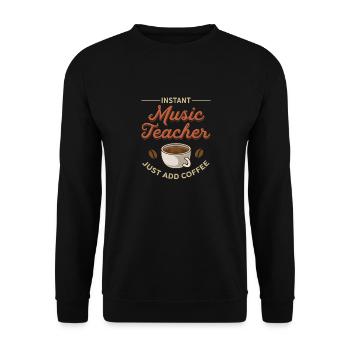 Cooles Musiklehrer und Kaffee Kaffeebohne Design - Unisex Pullover - Schwarz - Vorne - Alina (178cm) & Michal (187cm)
