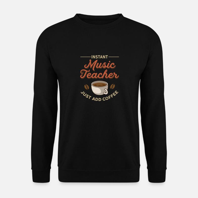 Cooles Musiklehrer und Kaffee Kaffeebohne Design - Unisex Pullover - Schwarz