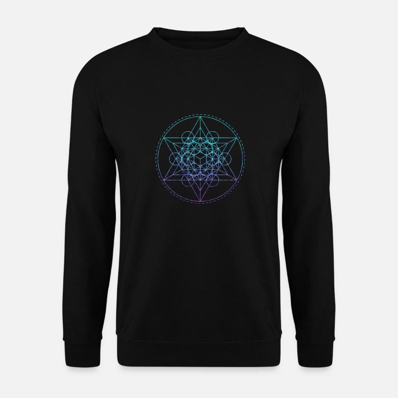 Sacred Geometry Teal Metatron - Unisex Sweatshirt - black