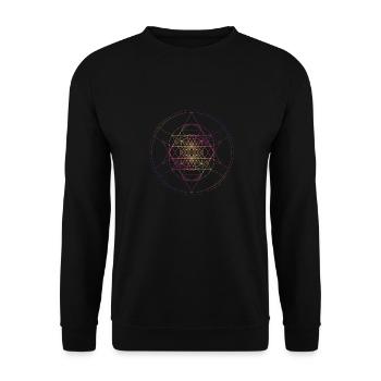 Sacred Geometry Tessepyramid - Unisex Sweatshirt - black - Front - Alina (178cm) & Michal (187cm)