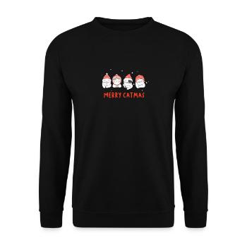 Merry Catmas Cats Gift - Unisex Sweatshirt - black - Front - Alina (178cm) & Michal (187cm)