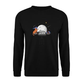 Chess Player Animals Cat, The Mouse Game Gift - Unisex Sweatshirt - black - Front - Alina (178cm) & Michal (187cm)
