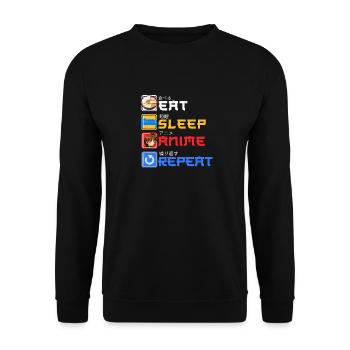 Eat Sleep Anime Repeat for Cosplayer - Unisex Sweatshirt - black - Front - Alina (178cm) & Michal (187cm)