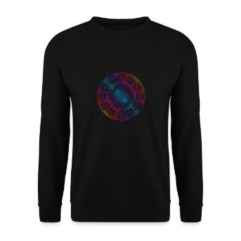 Sacred Geometry TetraFlower - Unisex Sweatshirt - black - Front - Alina (178cm) & Michal (187cm)