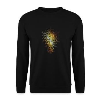 Heilige Geometrie, gebogene Bemaßungen - Unisex Pullover - Schwarz - Vorne - Alina (178cm) & Michal (187cm)