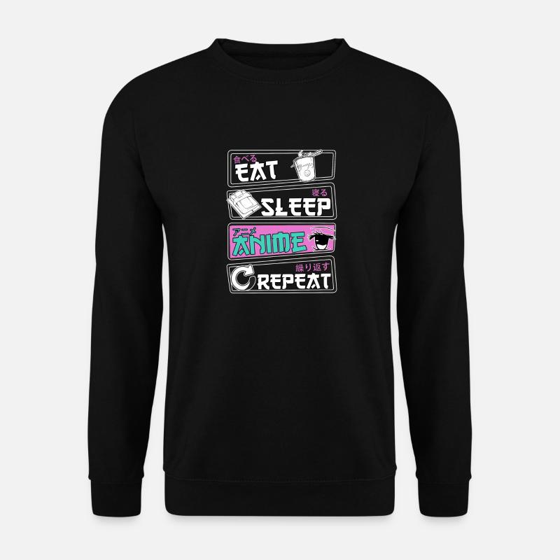 Eat Sleep Anime Repeat - Unisex Sweatshirt - black