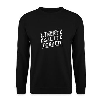 FCK AFD Anti Statement Politics Demonstration - Unisex Sweatshirt - black - Front - Alina (178cm) & Michal (187cm)