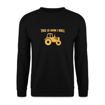 Farmer Tractor Gift Funny Farming Farm Tractor - Unisex Sweatshirt - black - Front - Alina (178cm) & Michal (187cm)