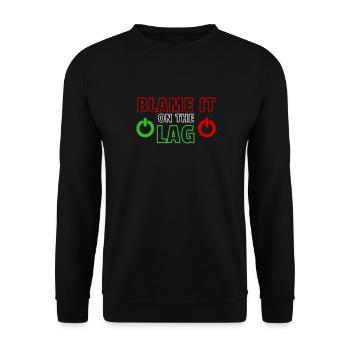 Gaming Gift Funny Lag Gamer for Teen Boys Men - Unisex Pullover - Schwarz - Vorne - Alina (178cm) & Michal (187cm)
