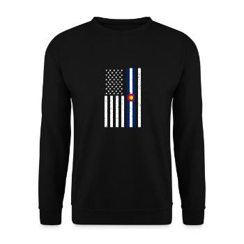 Souvenir du drapeau américain du Colorado, souvenir de Denver américain - Sweat-shirt Unisexe - noir - Devant - Alina (178cm) & Michal (187cm)