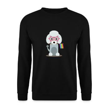 Gay Pride Flag Poodle Gift Dog LGBTQ LGBT Pride - Unisex Pullover - Schwarz - Vorne - Alina (178cm) & Michal (187cm)