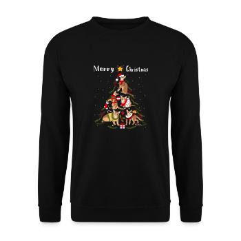 Chat abyssin arbre de noël chat noel - Sweat-shirt Unisexe - noir - Devant - Alina (178cm) & Michal (187cm)