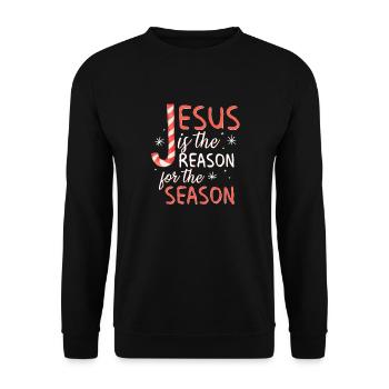 Jesus Is The Reason For The Season Zuckerstange We - Sweat-shirt Unisexe - noir - Devant - Alina (178cm) & Michal (187cm)