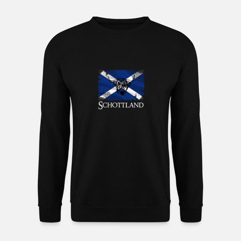 Drapeau écossais bannière rétro bétail écosse - Sweat-shirt Unisexe - noir