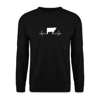 Battement de coeur de vache pour les agriculteurs et les agriculteurs - Sweat-shirt Unisexe - noir - Devant - Alina (178cm) & Michal (187cm)