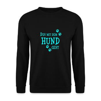 Hund Hundebesitzer Herrchen Pfötchen Hunde Papa - Unisex Pullover - Schwarz - Vorne - Alina (178cm) & Michal (187cm)