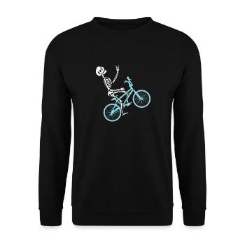 BMX Rider Skeleton Gift Design For Bike Fans - Unisex Sweatshirt - black - Front - Alina (178cm) & Michal (187cm)