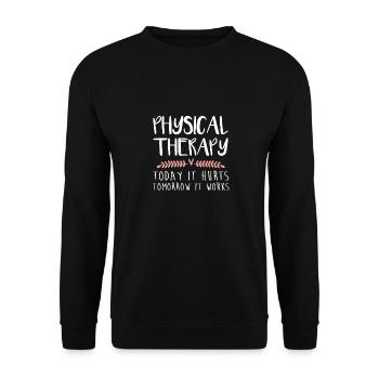 Cadeau de physiothérapie aujourd'hui ça fait mal demain - Sweat-shirt Unisexe - noir - Devant - Alina (178cm) & Michal (187cm)