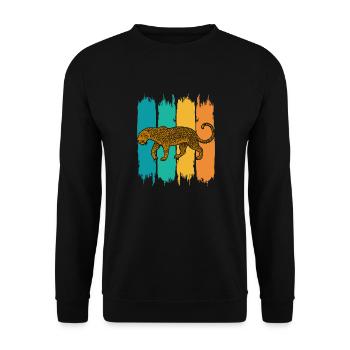 Leopard - Unisex Pullover - Schwarz - Vorne - Alina (178cm) & Michal (187cm)