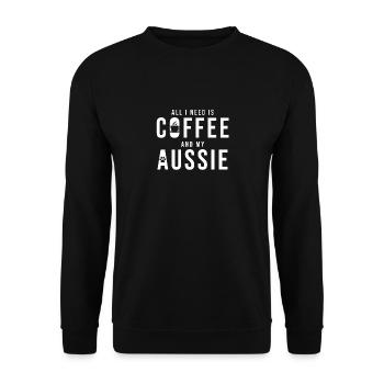 Australian Shepherd Gift Pup Australian Shepherd - Unisex Pullover - Schwarz - Vorne - Alina (178cm) & Michal (187cm)