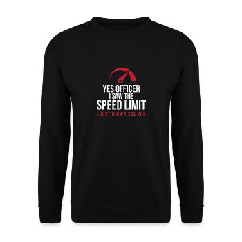Car Enthusiasts Speeding Gifts Mechanic Yes - Unisex Sweatshirt - black - Front - Alina (178cm) & Michal (187cm)