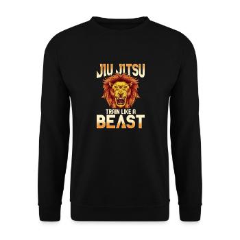 Entraînez-vous et entraînez-vous comme un animal BJJ Jiu Jitsu - Sweat-shirt Unisexe - noir - Devant - Alina (178cm) & Michal (187cm)
