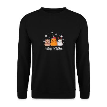 Merry Fluffma Cute Cats Celebrate Christmas - Unisex Sweatshirt - black - Front - Alina (178cm) & Michal (187cm)