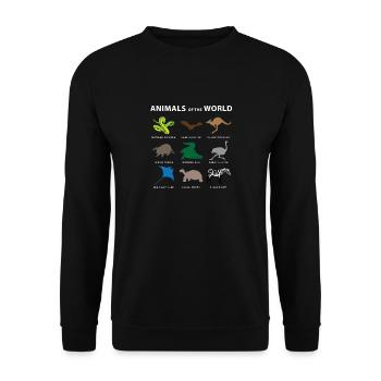 Animals of the World Gift Snake Bat Tiger Raccoon - Unisex Sweatshirt - black - Front - Alina (178cm) & Michal (187cm)