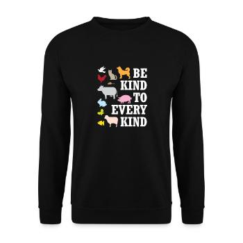 Animal Lover Gifts Be Kind to Every Kind Vegan - Sweat-shirt Unisexe - noir - Devant - Alina (178cm) & Michal (187cm)