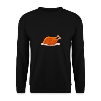 Thanksgiving turkey bird food roast day gift - Unisex Sweatshirt - black - Front - Alina (178cm) & Michal (187cm)