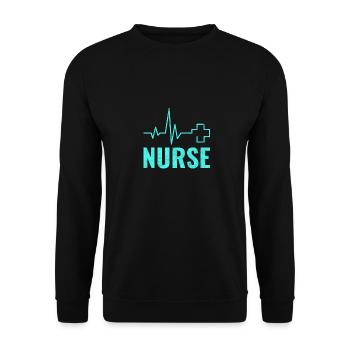 Krankenschwester Medizin Arzthelferin Geschenk - Unisex Pullover - Schwarz - Vorne - Alina (178cm) & Michal (187cm)