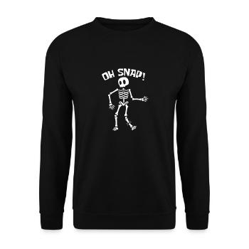 Skeleton leg injured damn break joke gift - Unisex Sweatshirt - black - Front - Alina (178cm) & Michal (187cm)
