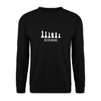 Schach - Unisex Pullover - Schwarz - Vorne - Alina (178cm) & Michal (187cm)