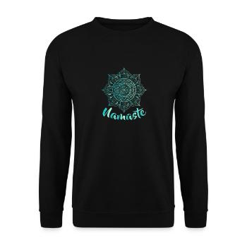 Namaste - Fleur de Lotus - T-shirt Spirituel Yoga Om - Sweat-shirt Unisexe - noir - Devant - Alina (178cm) & Michal (187cm)