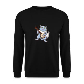 Cat Joue Banjo Mandolin Banjo Player - Sweat-shirt Unisexe - noir - Devant - Alina (178cm) & Michal (187cm)