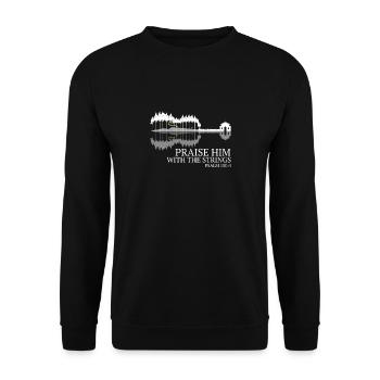 Violin Violin Bible Verse Violinist Church Band - Unisex Sweatshirt - black - Front - Alina (178cm) & Michal (187cm)