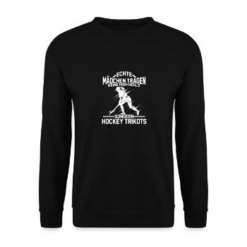Field Hockey Girls Hockey Player Hockey Gift - Unisex Sweatshirt - black - Front - Alina (178cm) & Michal (187cm)