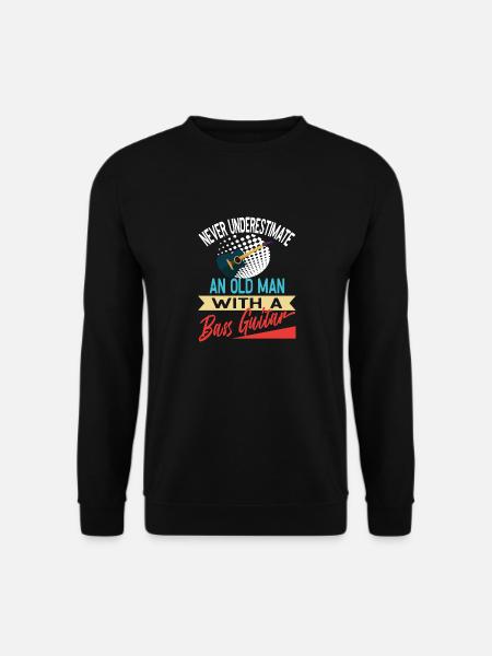 funny An Old Man With A Bass Guitar - Unisex Pullover - Schwarz