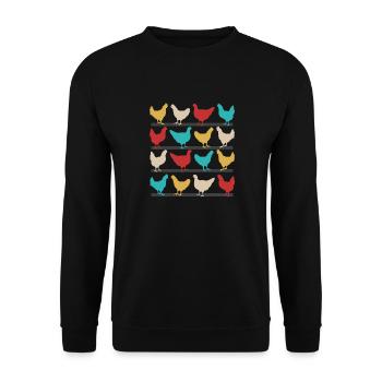 Chicken chickens cock stall animal farm farmer - Unisex Sweatshirt - black - Front - Alina (178cm) & Michal (187cm)