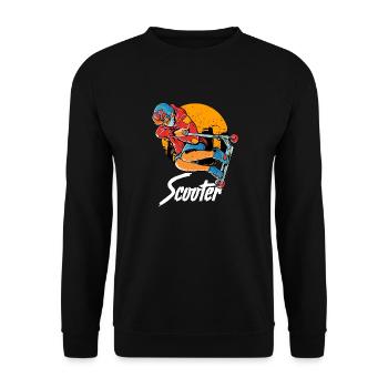 Lustige Roller-Kinderreittricks - Unisex Pullover - Schwarz - Vorne - Alina (178cm) & Michal (187cm)