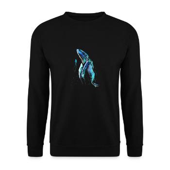 Plongeur, baleine bosse, plongée, baleine, plongée sous-marine - Sweat-shirt Unisexe - noir - Devant - Alina (178cm) & Michal (187cm)