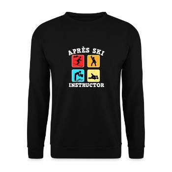 Apres Ski Instructor for Skiers and Drunkards - Unisex Sweatshirt - black - Front - Alina (178cm) & Michal (187cm)
