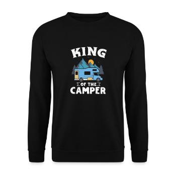 RV Fan King Camper Gift Design Idea for RV Camper - Unisex Sweatshirt - black - Front - Alina (178cm) & Michal (187cm)